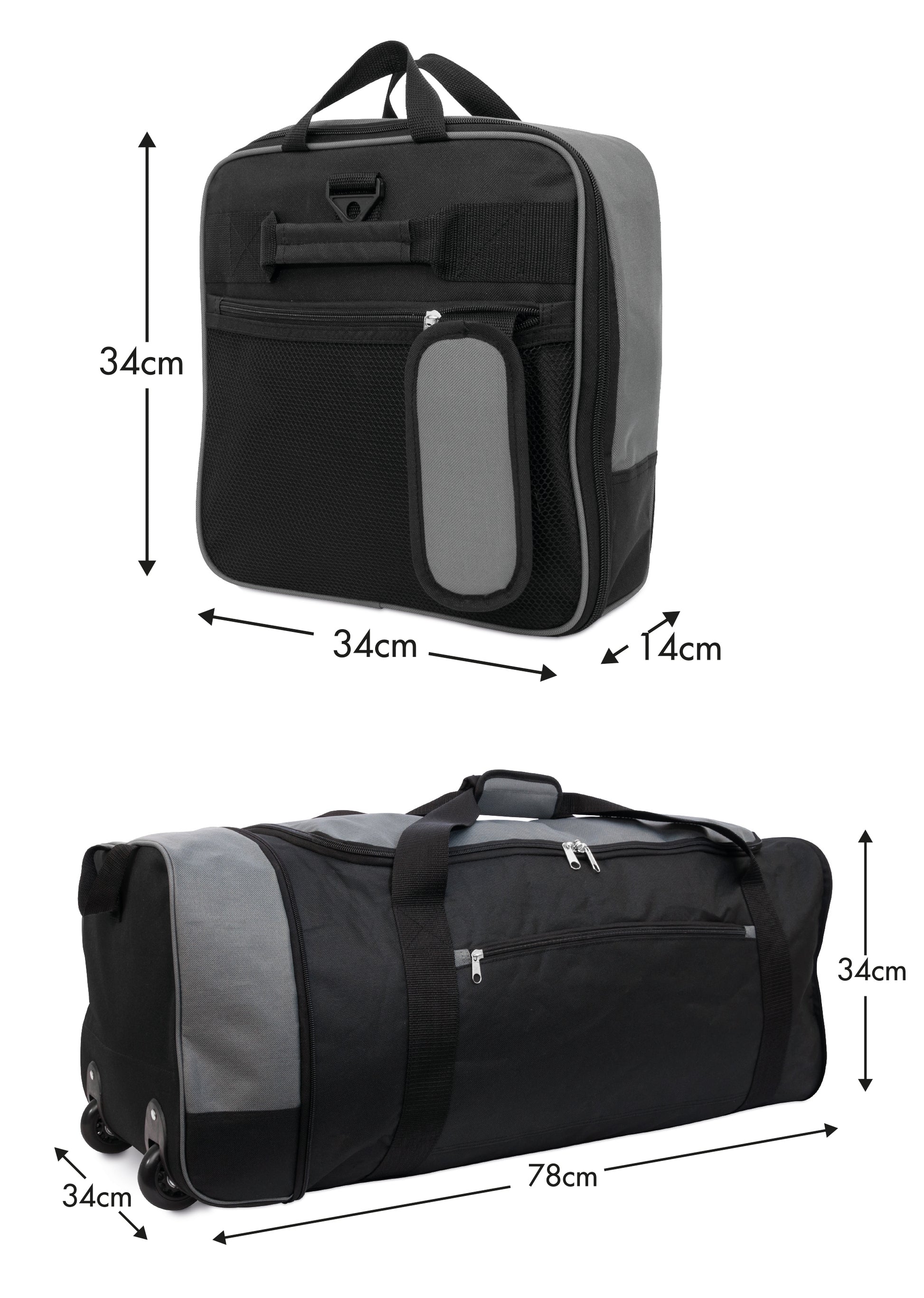 Large Travel Bag With Wheels (Grey) - iN Travel - DSL