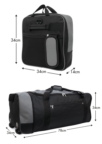 Large Travel Bag With Wheels (Grey) - iN Travel - DSL