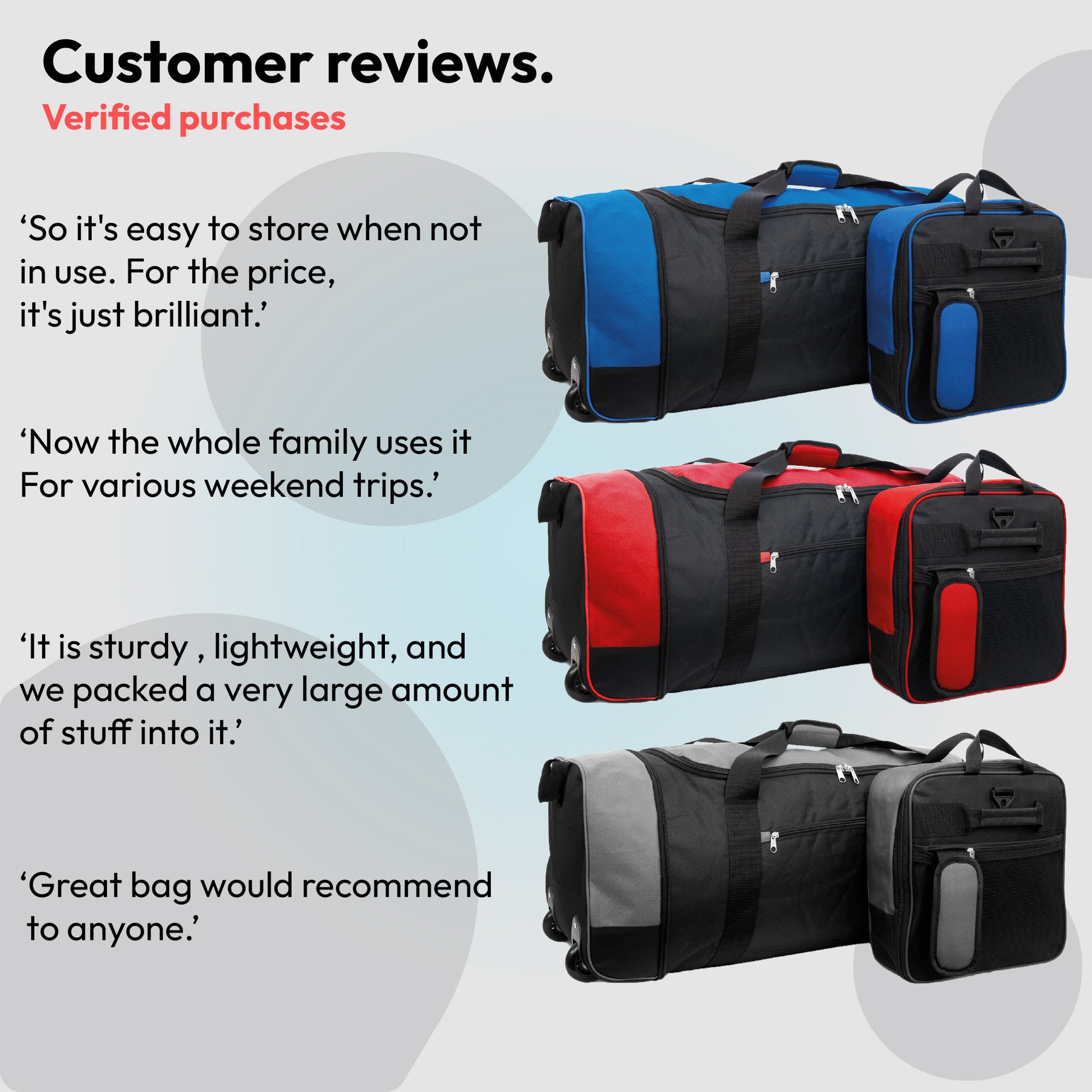 Large Travel Bag With Wheels (Grey) - iN Travel - DSL