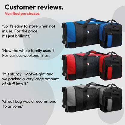 Large Travel Bag With Wheels (Grey) - iN Travel - DSL
