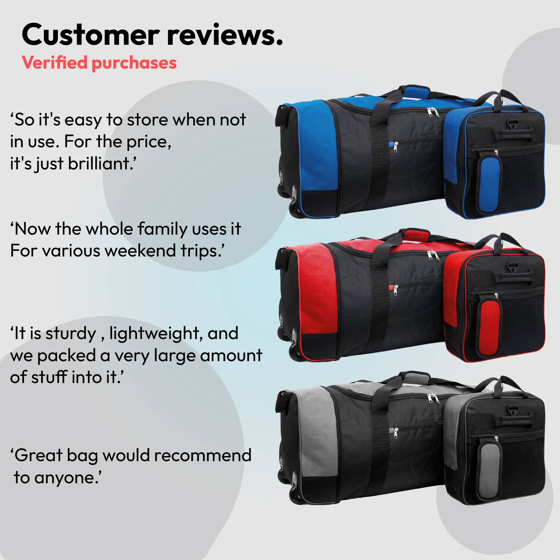 Large Travel Bag With Wheels (Red) - iN Travel - DSL