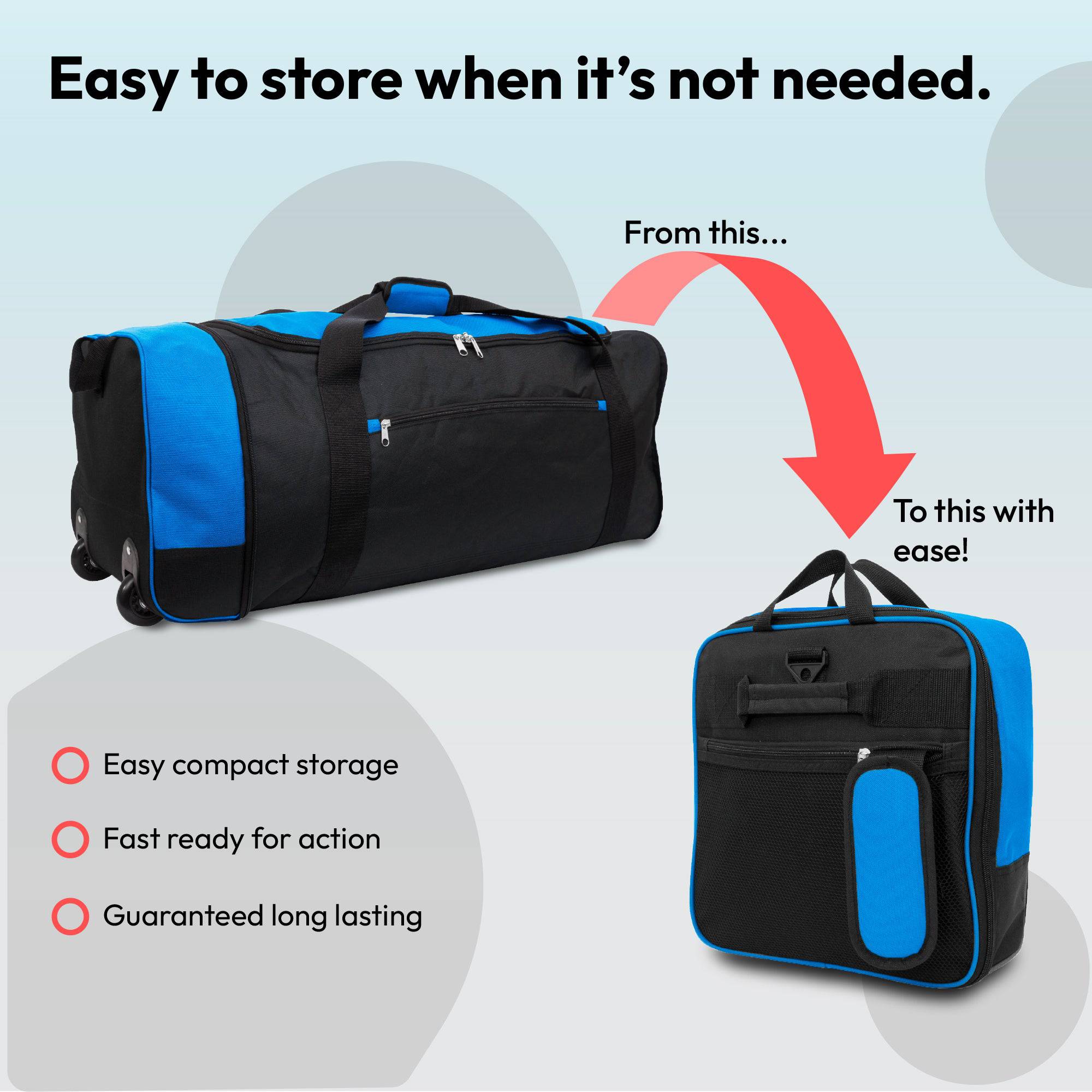 Large Travel Bag With Wheels (Blue) - iN Travel - DSL