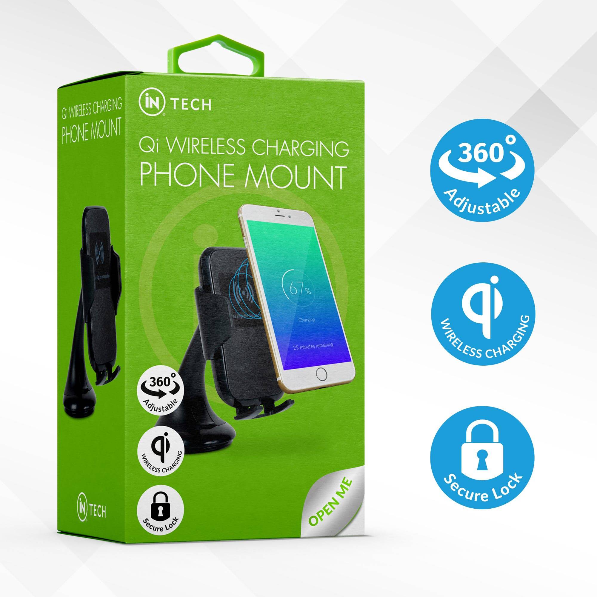 Qi Wireless Charging Phone Mount - DSL