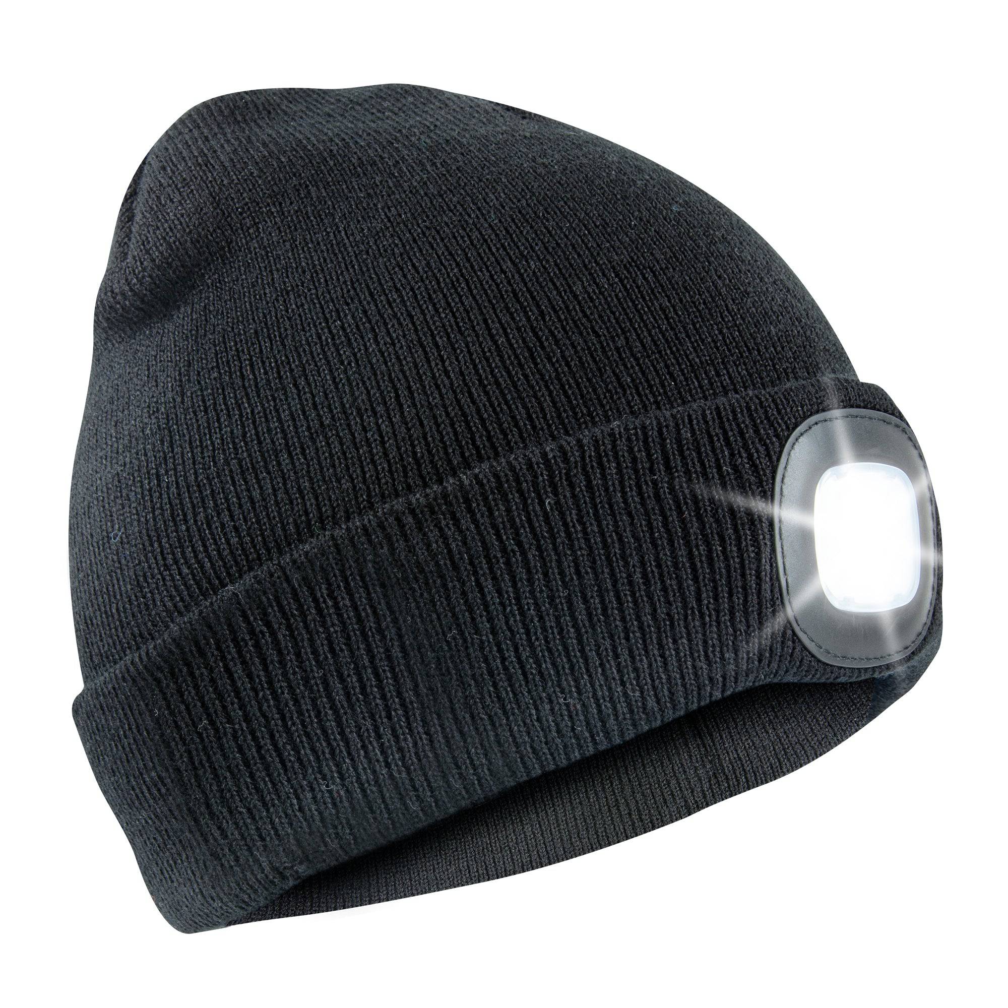 Rechargeable LED Light Thinsulate Beanie Hat (Unisex) (Black) - DSL