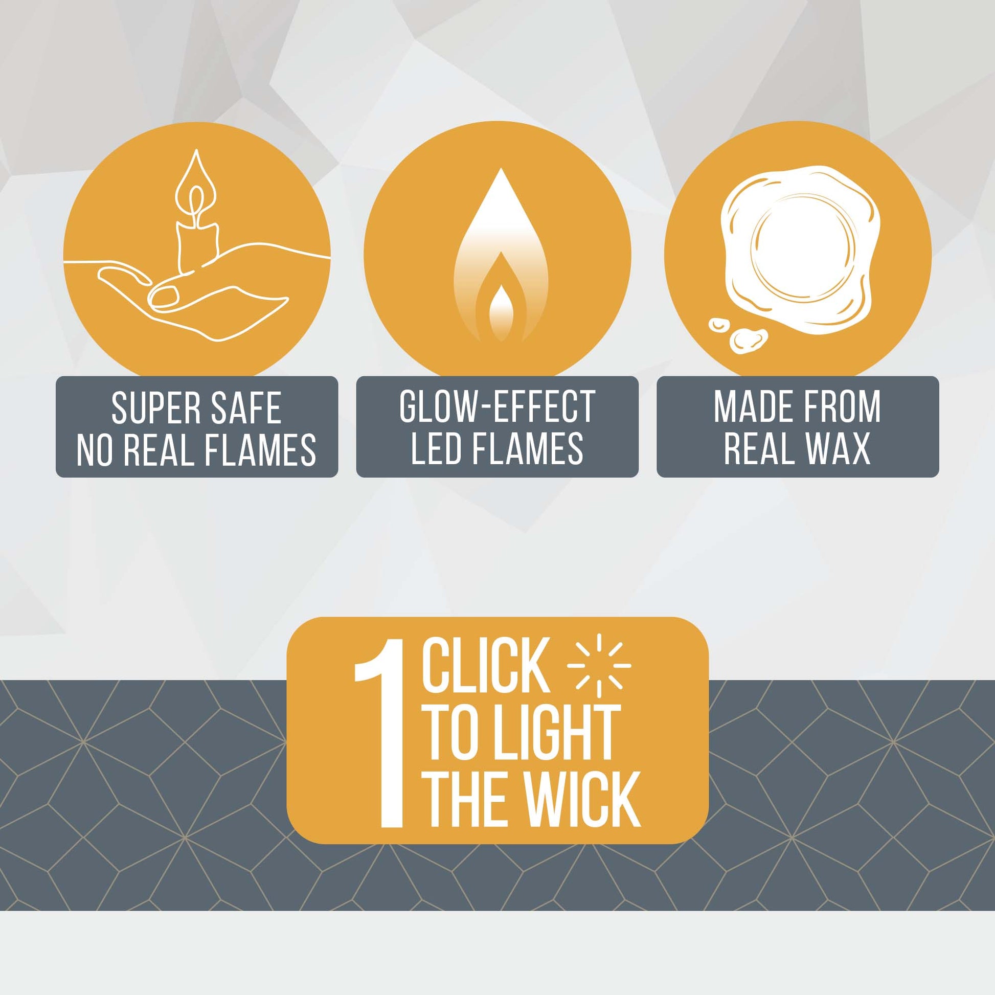 Neutral Flameless LED Candles (Set of 3) - DSL