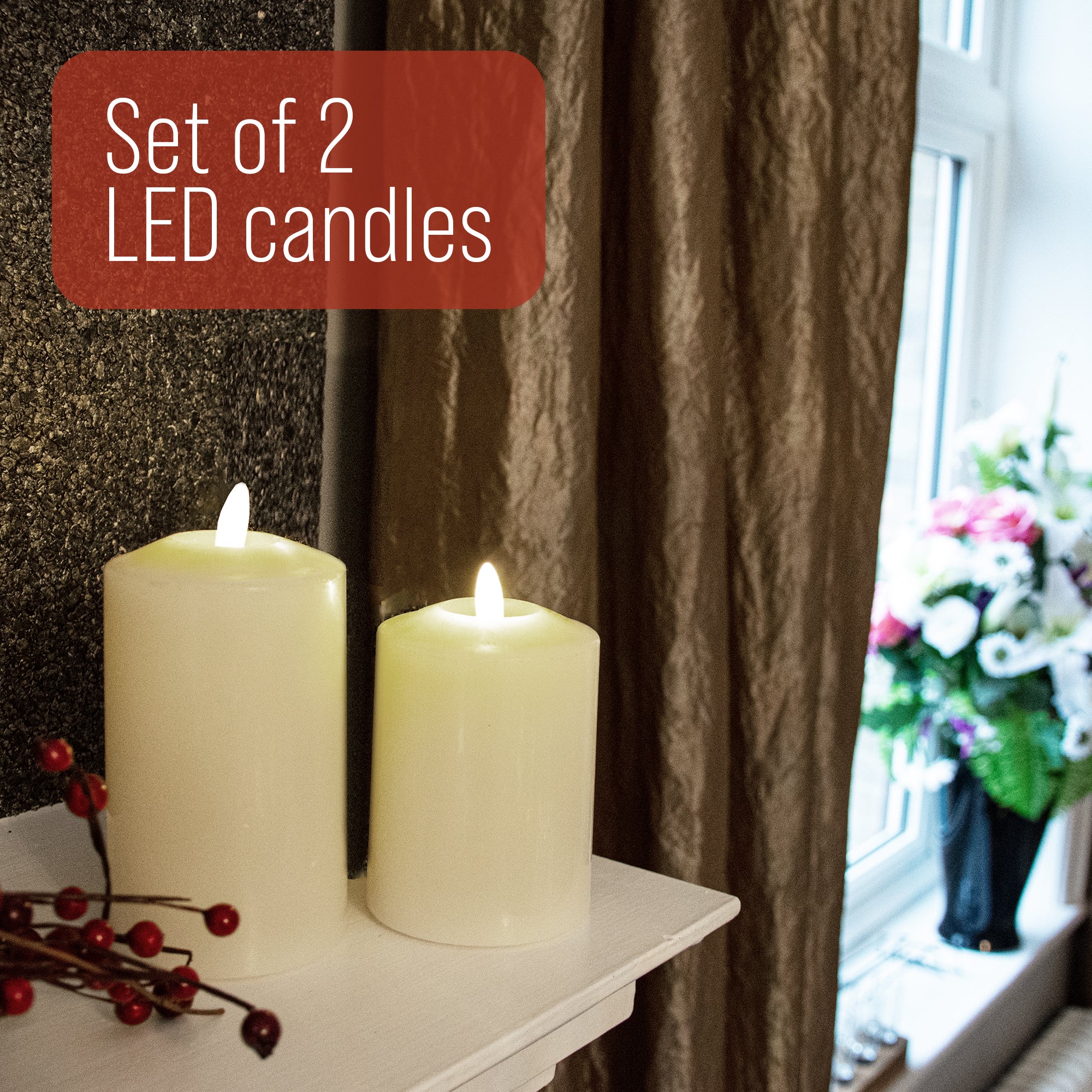 Neutral Flameless LED Candles (Set of 2) - DSL