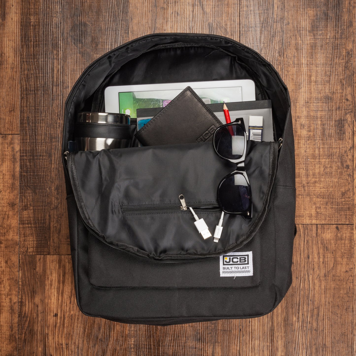 Backpack for School, Work or Travel (Black) - JCB - DSL