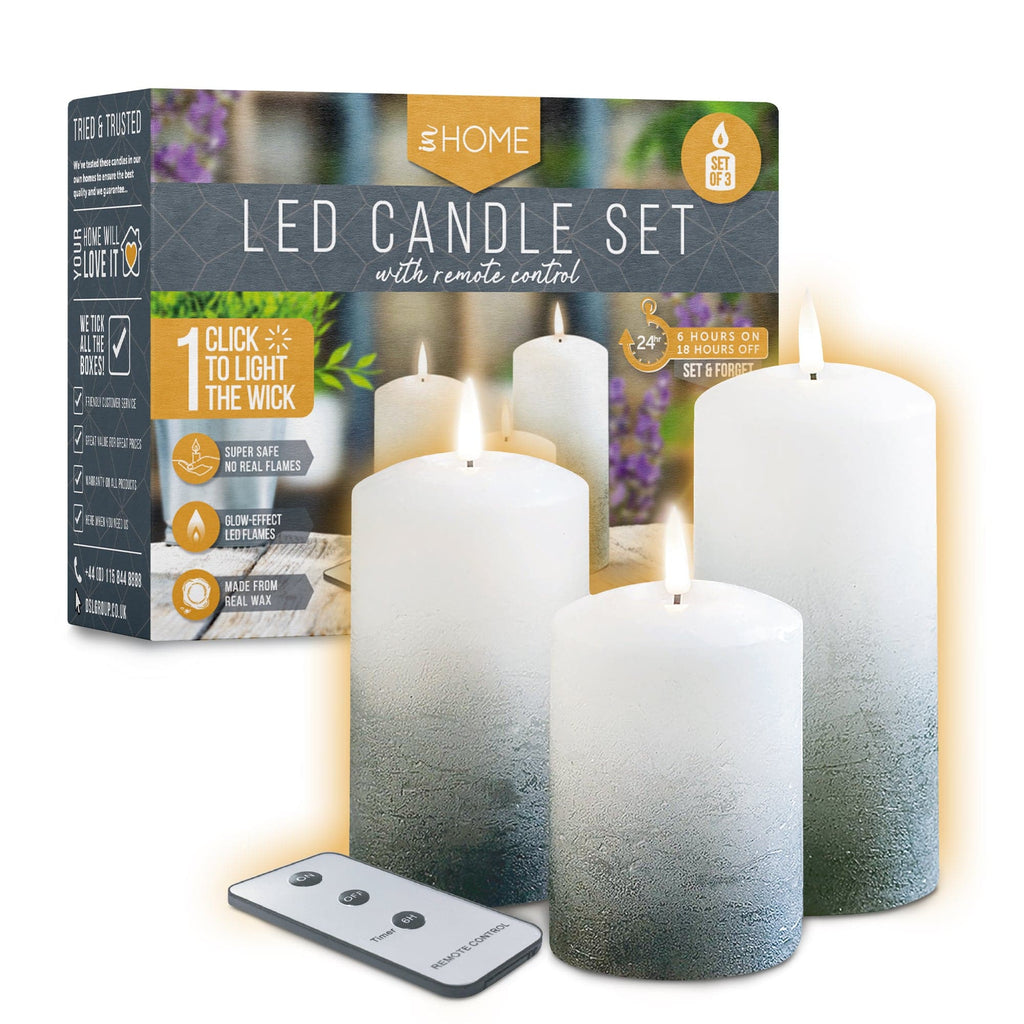Flameless LED Candles (Ombre) with remote control (Set of 3) - DSL
