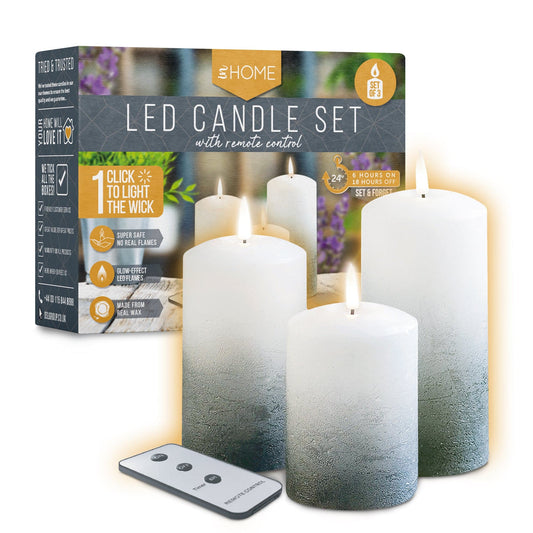 Flameless LED Candles (Ombre) with remote control (Set of 3) - DSL