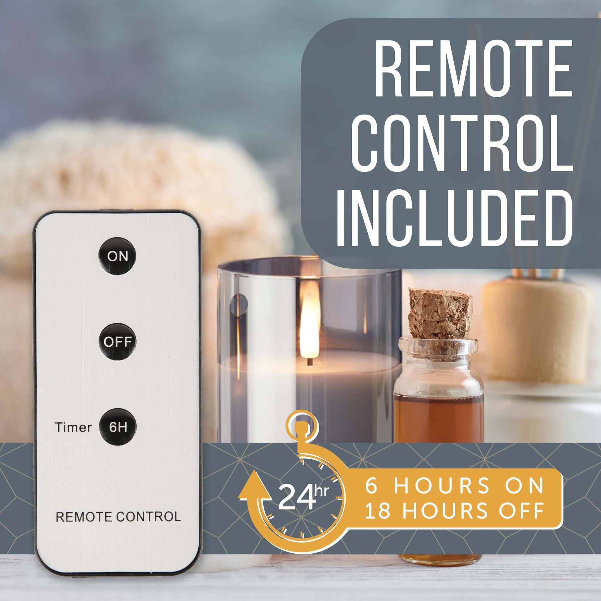 LED Flameless Candles Glass Set with Remote Control (Set of 2) - DSL