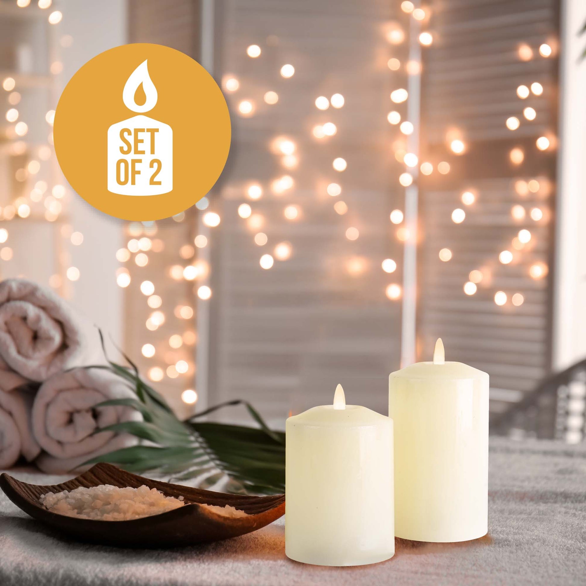 Neutral Flameless LED Candles (Set of 2) - DSL