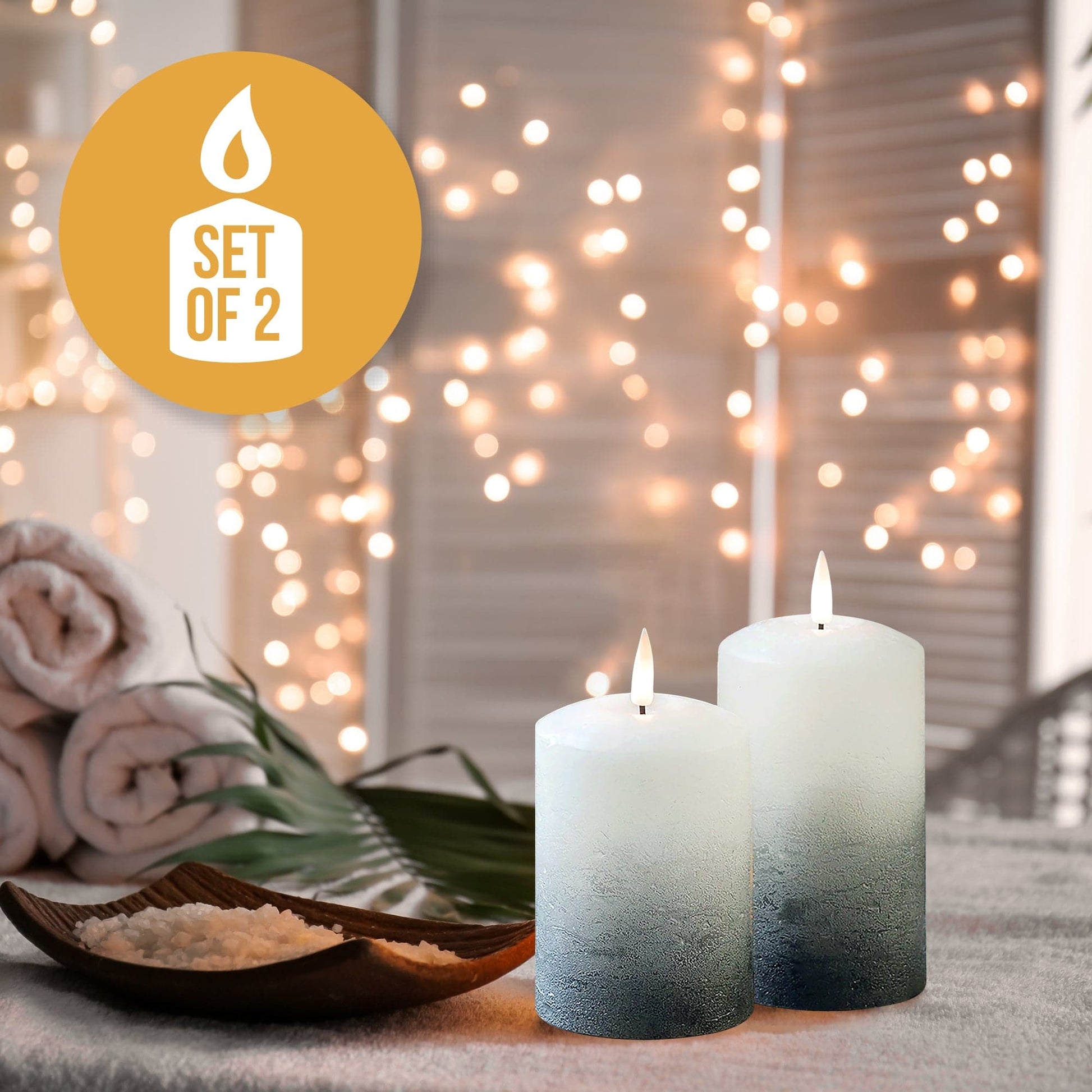 Flameless LED Candles (Ombre) with remote control (Set of 2) - DSL