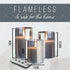 LED Flameless Candles Glass Set with Remote Control (Set of 3) - DSL