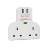 Double Plug Adapter With Twin USB Charging - DSL