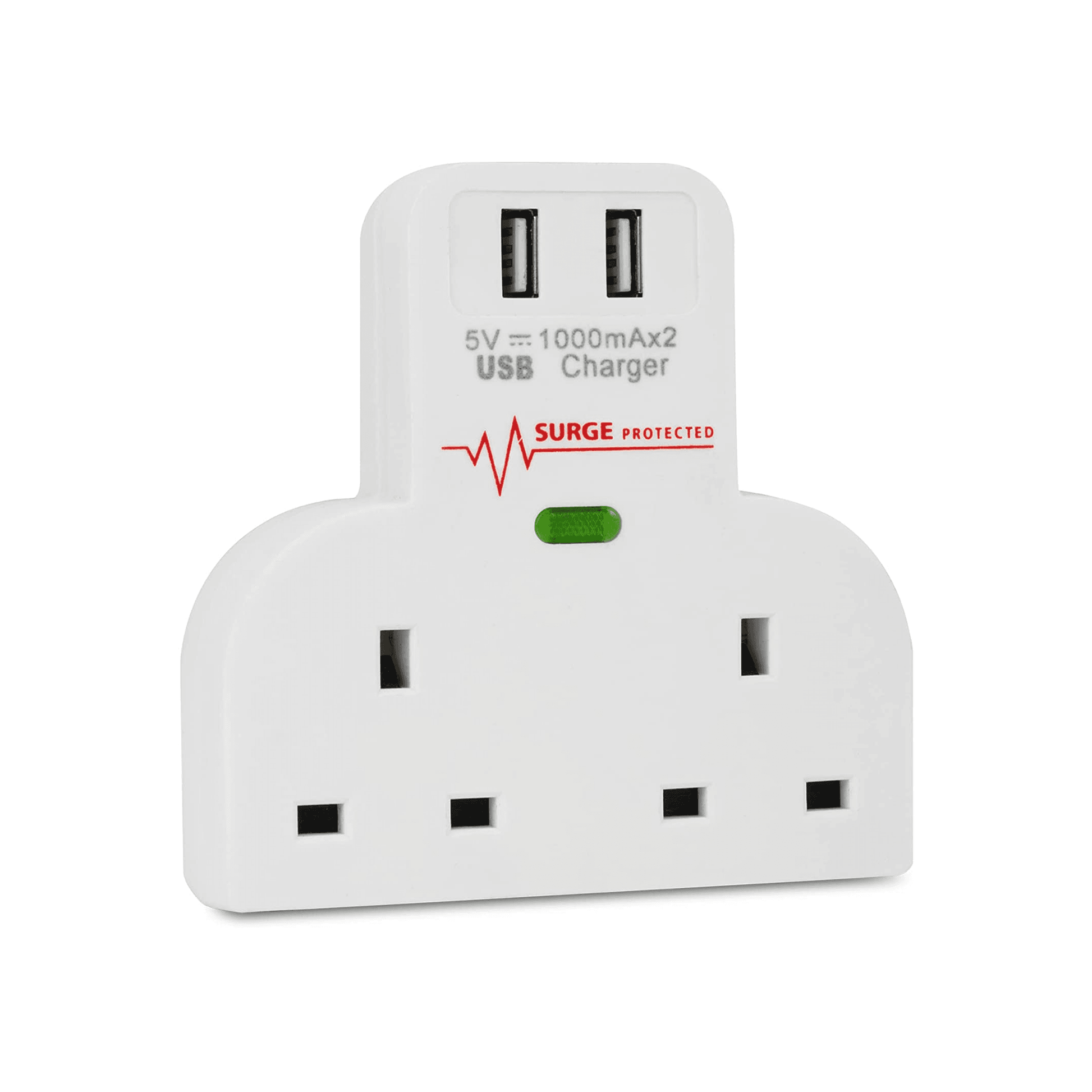 Double Plug Adapter With Twin USB Charging - DSL