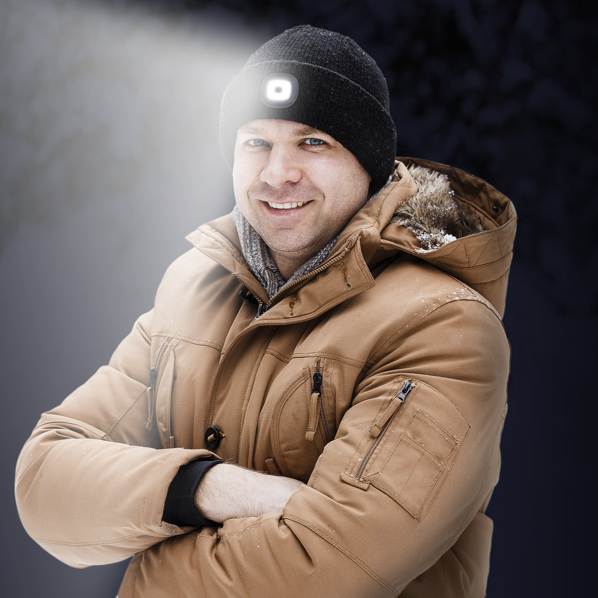 Rechargeable LED Light Thinsulate Beanie Hat (Unisex) (Black) - DSL